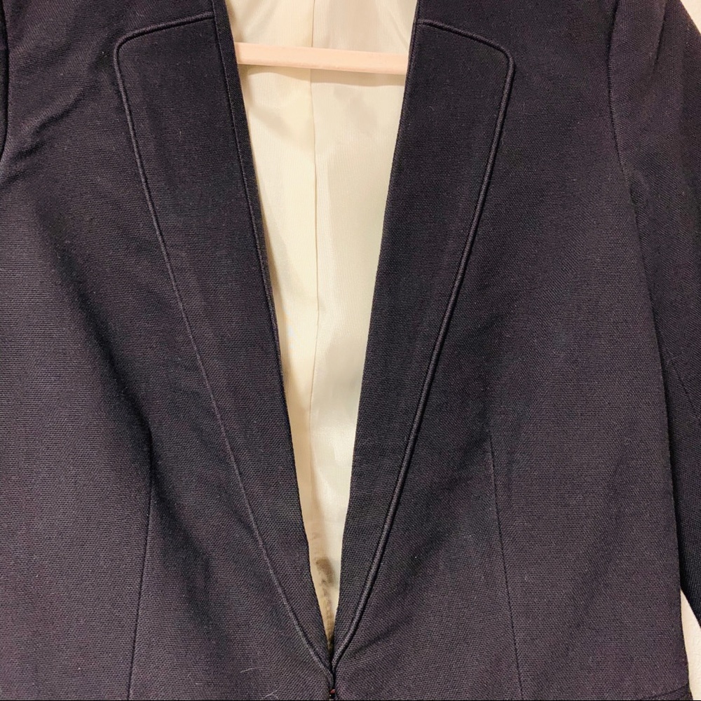 Veronica Beard Removable Collar Navy Blue Blazer - Picture 5 of 16